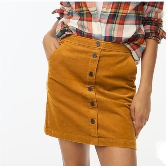 J. Crew Dresses & Skirts - J. Crew Corduroy Button Front Mini Skirt Size 12